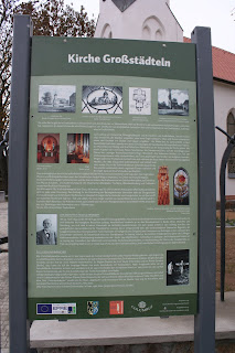 Informationstafel zur Geschichte der Kirche Markkleeberg Großstädteln