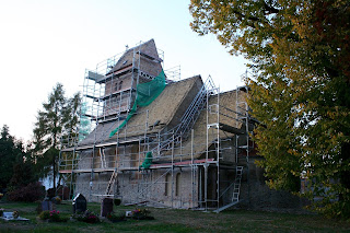 Kirche Altenbach bei Restaurationsarbeiten 2018